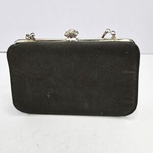 Vintage Unbranded Clutch/Purse Chain Strap Black 7" X 5" X 2"